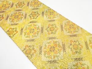 佐賀錦　格天井に華紋織り出し　袋帯